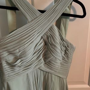 Azazie dusty sage bridesmaid dress!